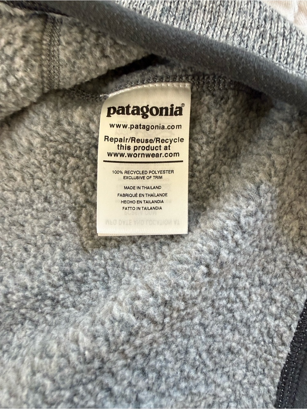 Patagonia Men's Two Toned Gray Better Sweater 1/4 Zip Pullover — Size XL - Picture 10 of 10